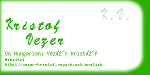 kristof vezer business card